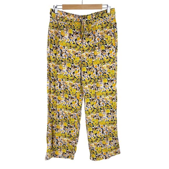 UO Urban Outfitters Carmen Pull On Floral Printed Pant Womens Size L Boho Spring - Picture 2 of 12